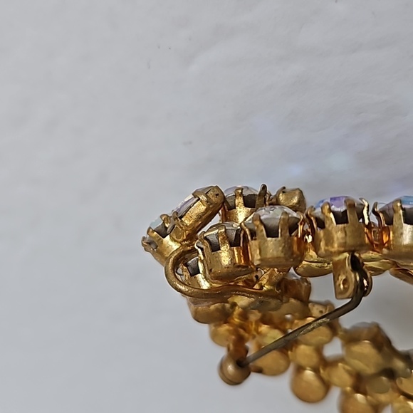 STAR Vintage AB Pinkish Crystal Glass Beads Pendant & Brooch - Picture 6 of 7